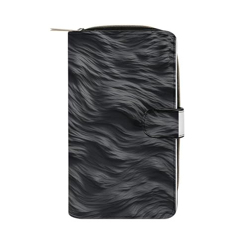 ducanll Damen-Geldbörse mit mehreren Kartenfächern und Handyfach, Dunkelgrauer gewellter Streifen, 19.7cm length, 11cm width, 3.5cm thickness von ducanll