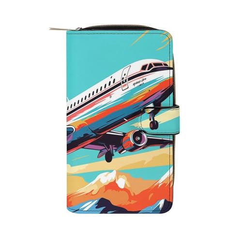 ducanll Damen-Geldbörse mit mehreren Kartenfächern und Handyfach, Flugzeug-Enthusiasten, 19.7cm length, 11cm width, 3.5cm thickness von ducanll