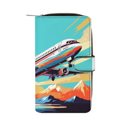 ducanll Damen-Geldbörse mit mehreren Kartenfächern und Handyfach, Flugzeug-Enthusiasten, 19.7cm length, 11cm width, 3.5cm thickness von ducanll
