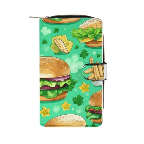 ducanll Damen-Geldbörse mit mehreren Kartenfächern und Handyfach, Food Burger, 19.7cm length, 11cm width, 3.5cm thickness von ducanll