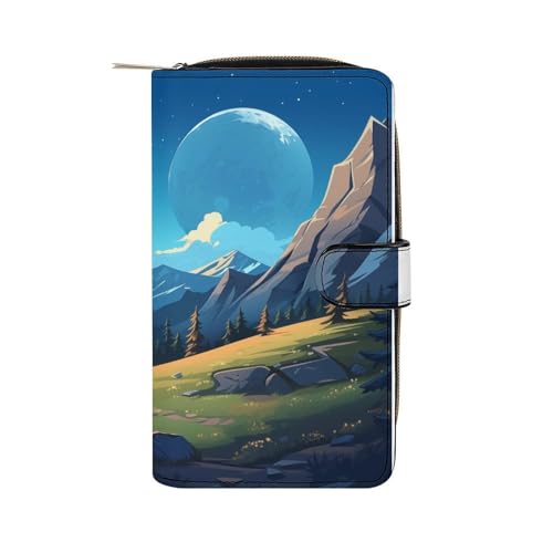 ducanll Damen-Geldbörse mit mehreren Kartenfächern und Handyfach, Gebirge, 19.7cm length, 11cm width, 3.5cm thickness von ducanll