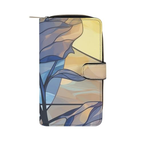 ducanll Damen-Geldbörse mit mehreren Kartenfächern und Handyfach, Geometrische Textur, 19.7cm length, 11cm width, 3.5cm thickness von ducanll