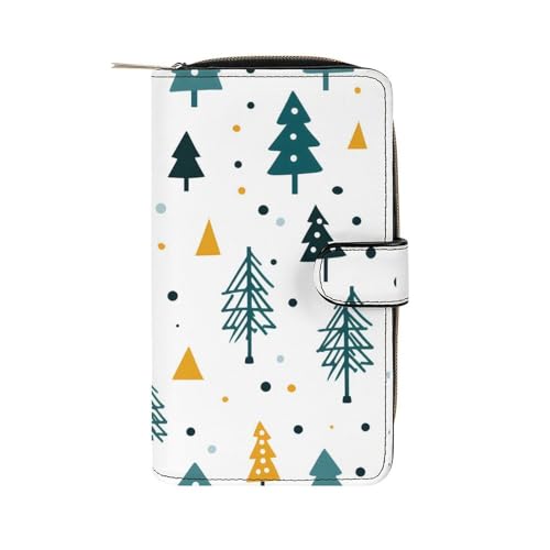 ducanll Damen-Geldbörse mit mehreren Kartenfächern und Handyfach, Geometrische Weihnachtsmuster, 19.7cm length, 11cm width, 3.5cm thickness von ducanll
