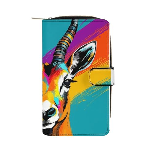 ducanll Damen-Geldbörse mit mehreren Kartenfächern und Handyfach, Handgezeichneter Stil, 19.7cm length, 11cm width, 3.5cm thickness von ducanll