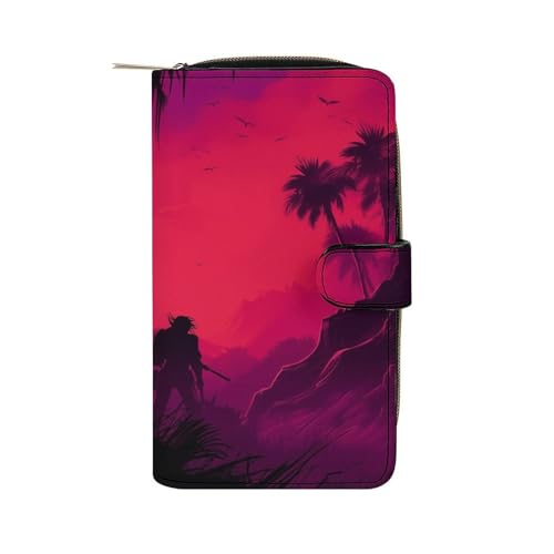 ducanll Damen-Geldbörse mit mehreren Kartenfächern und Handyfach, Japanischer Samurai, 19.7cm length, 11cm width, 3.5cm thickness von ducanll