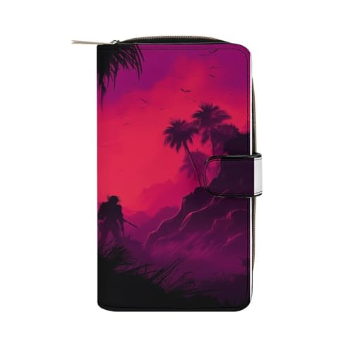 ducanll Damen-Geldbörse mit mehreren Kartenfächern und Handyfach, Japanischer Samurai, 19.7cm length, 11cm width, 3.5cm thickness von ducanll