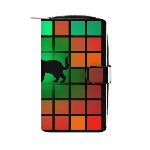 ducanll Damen-Geldbörse mit mehreren Kartenfächern und Handyfach, Katzenmuster, 19.7cm length, 11cm width, 3.5cm thickness von ducanll