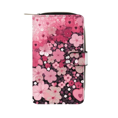 ducanll Damen-Geldbörse mit mehreren Kartenfächern und Handyfach, Kleeblatt-Textur, 19.7cm length, 11cm width, 3.5cm thickness von ducanll