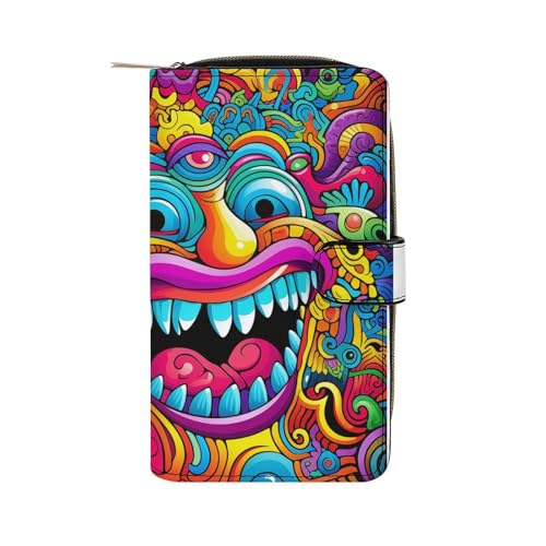 ducanll Damen-Geldbörse mit mehreren Kartenfächern und Handyfach, Künstlerischer Hintergrund, 19.7cm length, 11cm width, 3.5cm thickness von ducanll