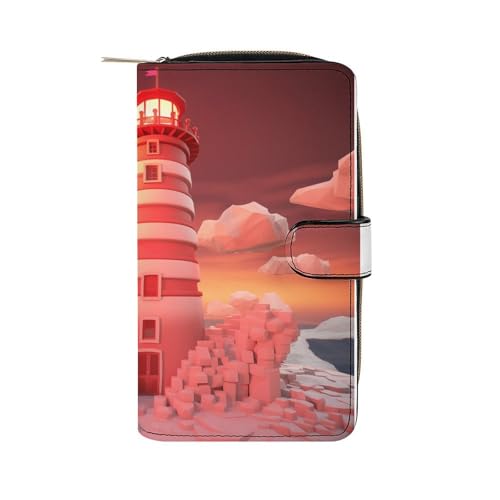 ducanll Damen-Geldbörse mit mehreren Kartenfächern und Handyfach, Leuchtturm, 19.7cm length, 11cm width, 3.5cm thickness von ducanll