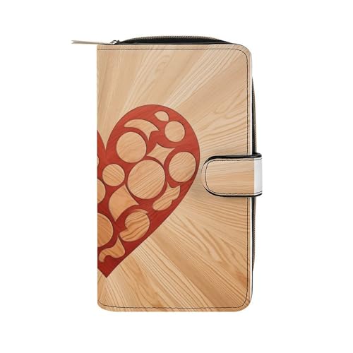 ducanll Damen-Geldbörse mit mehreren Kartenfächern und Handyfach, Liebesmuster, 19.7cm length, 11cm width, 3.5cm thickness von ducanll