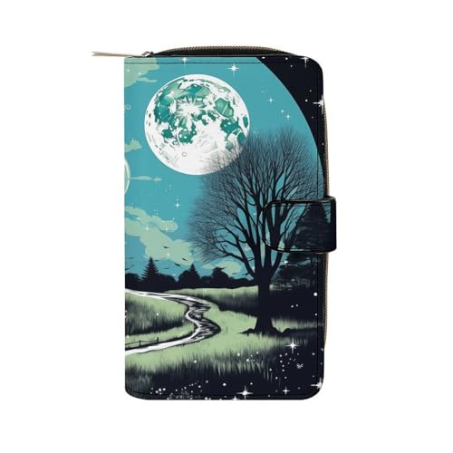 ducanll Damen-Geldbörse mit mehreren Kartenfächern und Handyfach, Nachthimmel, 19.7cm length, 11cm width, 3.5cm thickness von ducanll