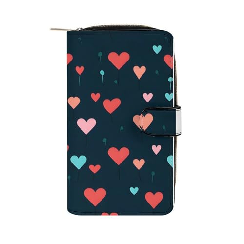 ducanll Damen-Geldbörse mit mehreren Kartenfächern und Handyfach, Nahtloses Cartoon-Muster, 19.7cm length, 11cm width, 3.5cm thickness von ducanll