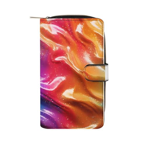 ducanll Damen-Geldbörse mit mehreren Kartenfächern und Handyfach, Ölgemälde-Stil, 19.7cm length, 11cm width, 3.5cm thickness von ducanll