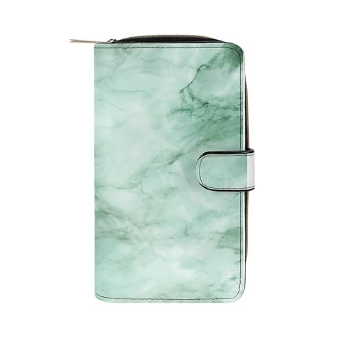 ducanll Damen-Geldbörse mit mehreren Kartenfächern und Handyfach, Smaragdgrünes Marmormuster, 19.7cm length, 11cm width, 3.5cm thickness von ducanll