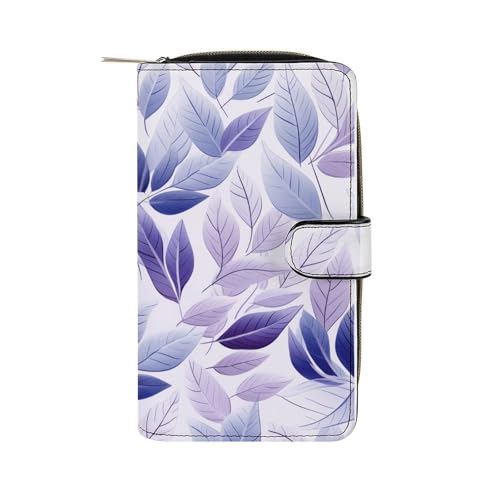 ducanll Damen-Geldbörse mit mehreren Kartenfächern und Handyfach, Strukturierte Blätter, 19.7cm length, 11cm width, 3.5cm thickness von ducanll