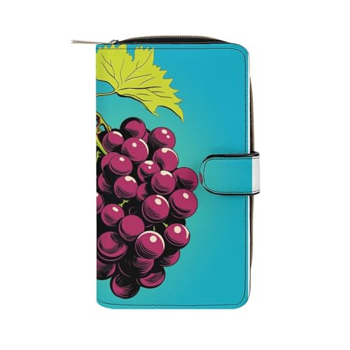 ducanll Damen-Geldbörse mit mehreren Kartenfächern und Handyfach, Trauben, 19.7cm length, 11cm width, 3.5cm thickness von ducanll