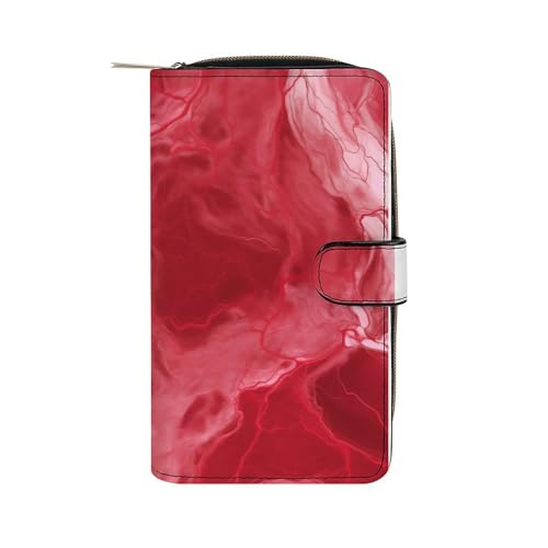 ducanll Damen-Geldbörse mit mehreren Kartenfächern und Handyfach, Zinnober-Marmor-Muster, einfarbig, 19.7cm length, 11cm width, 3.5cm thickness von ducanll