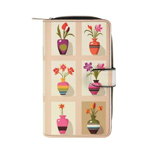 ducanll Damen-Geldbörse mit mehreren Kartenfächern und Handyfach, blumen, 19.7cm length, 11cm width, 3.5cm thickness von ducanll