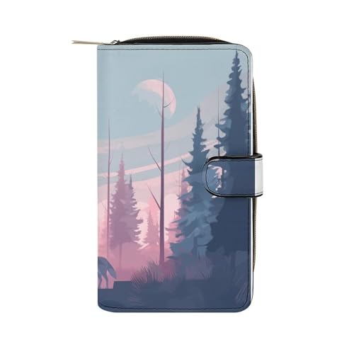 ducanll Damen-Geldbörse mit mehreren Kartenfächern und Handyfach, wald, 19.7cm length, 11cm width, 3.5cm thickness von ducanll