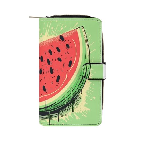 ducanll Damen-Geldbörse mit mehreren Kartenfächern und Handyfach, wassermelone, 19.7cm length, 11cm width, 3.5cm thickness von ducanll