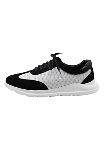 dulcey Herren Low Top Sneakers, Weiss Mehrfarbig SCHWARZ, 44 EU von dulcey