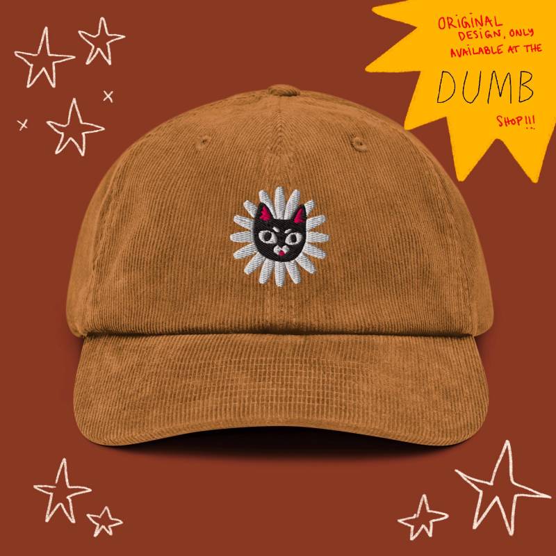 Cap Aus Besticktem Frechem Daisy Cat Cord von dumbshoppe