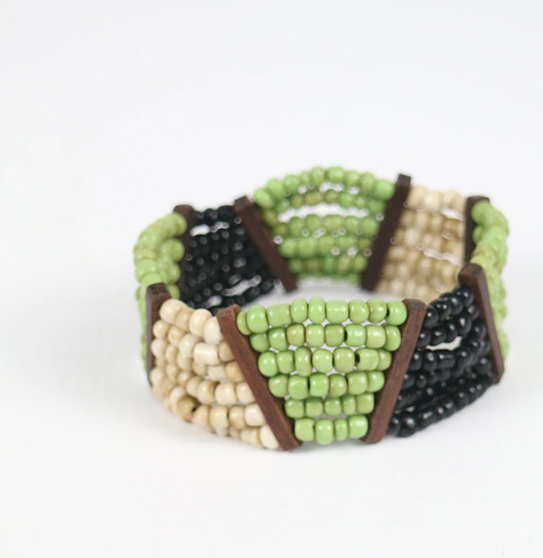 Multi Strand Armband-Grün Mix von dumelacreations