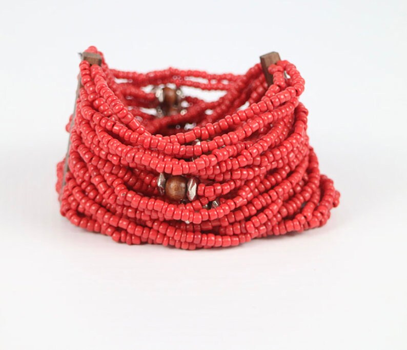 Multi Strang Boho Armband - Rot von dumelacreations