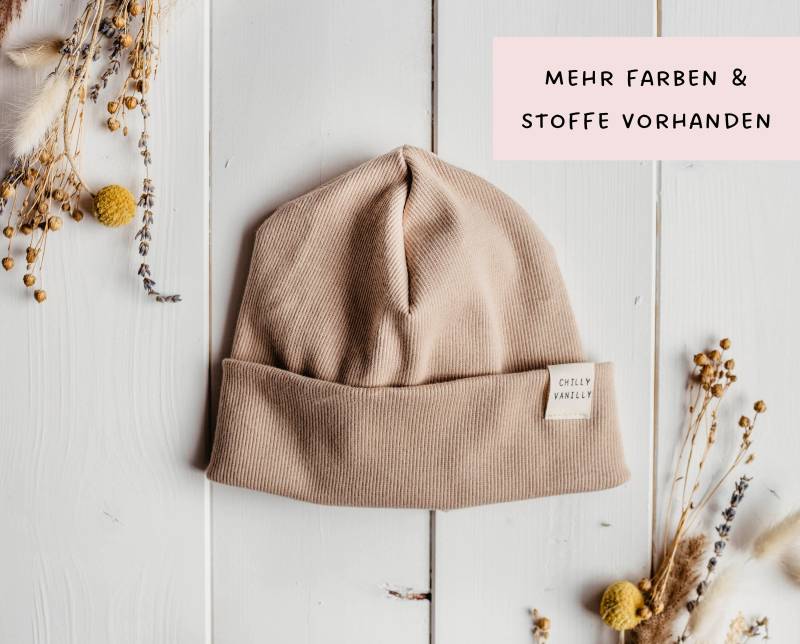 Umschlag Beanie Mütze Baby Kinder Und Erwachsene Partnerlook Familie | Geschenk Geburt Personalisiert Hipster Ripp Babymütze Kindermütze von dunicheri