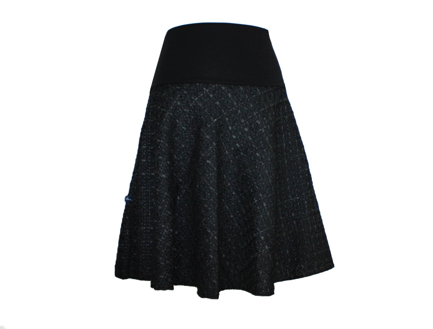 dunkle design A-Linien-Rock Boucle Schwarz Rot Hahnentritt elastischer Bund von dunkle design