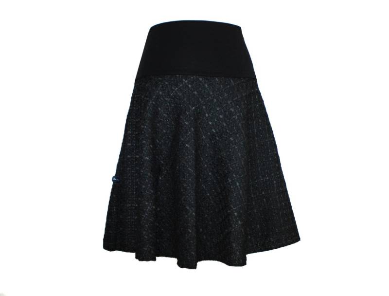 dunkle design A-Linien-Rock Boucle Schwarz Rot Hahnentritt elastischer Bund von dunkle design