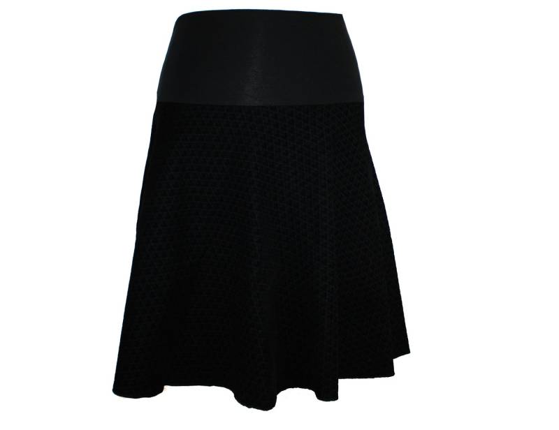 dunkle design A-Linien-Rock Scuba Schwarz Karo Flockprint elastisch von dunkle design