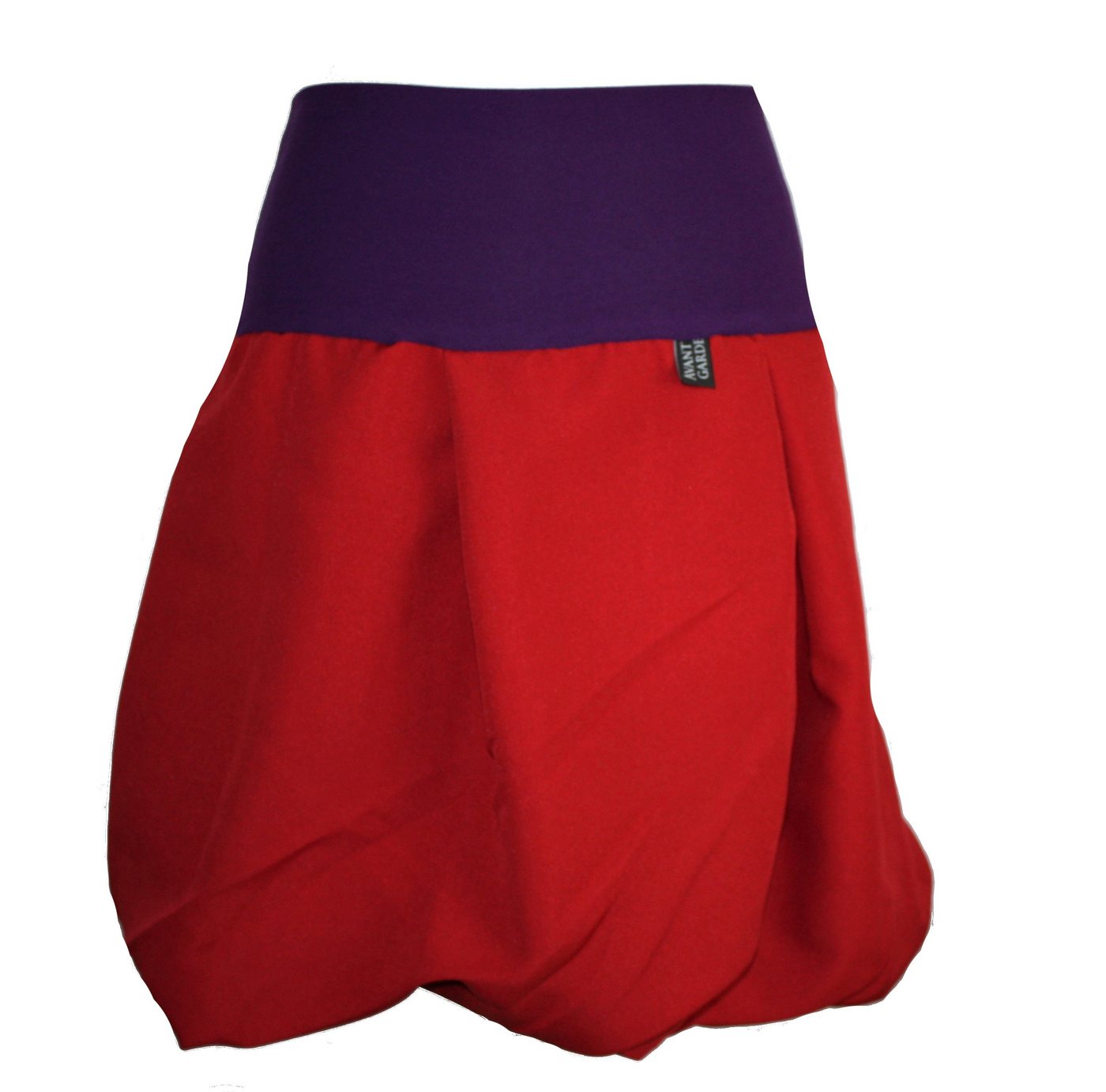 dunkle design Ballonrock A-Linie Rot Violett 51cm Bund aus Jersey von dunkle design