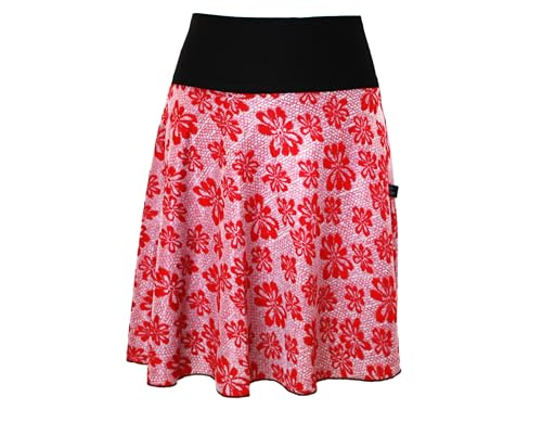 dunkle design Damen A-Linie Jacquard-Rock Grau oder Rot 52cm (DE/NL/SE/PL, Numerisch, 44, 46, Regular, Regular, Rot) von dunkle design