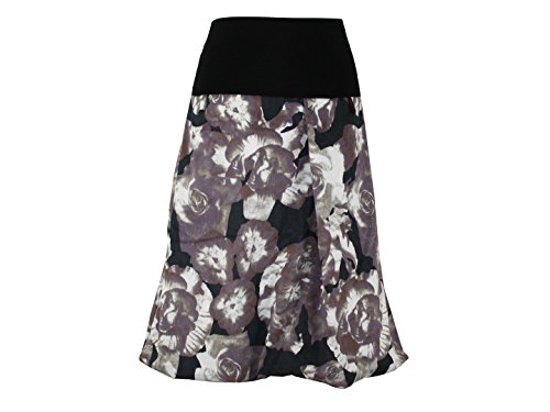 dunkle design Damen Ballonrock Jeansrock Jeans Farbe Midi oder Knielang nach Wahl (65cm Grau Weiß, M 40/42) von dunkle design