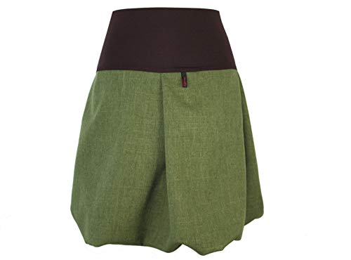 dunkle design Damen Rock Ballonrock A Linie Farbe Länge nach Wahl (Grün Meliert Braun, 46) von dunkle design