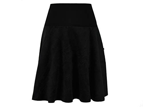 dunkle design Damen Rock Fleece Glockenrock Winter Midi Mini (Schwarz 58cm, XXXL 48) von dunkle design