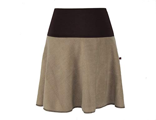 dunkle design Damen Rock Fleece Glockenrock Winter Midi Mini (Taupe 45cm, L 42/44) von dunkle design