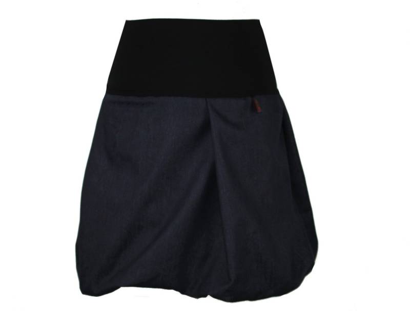 dunkle design Jeansrock Ballonrock 51cm Uni oder mit Muster elastischer Bund von dunkle design