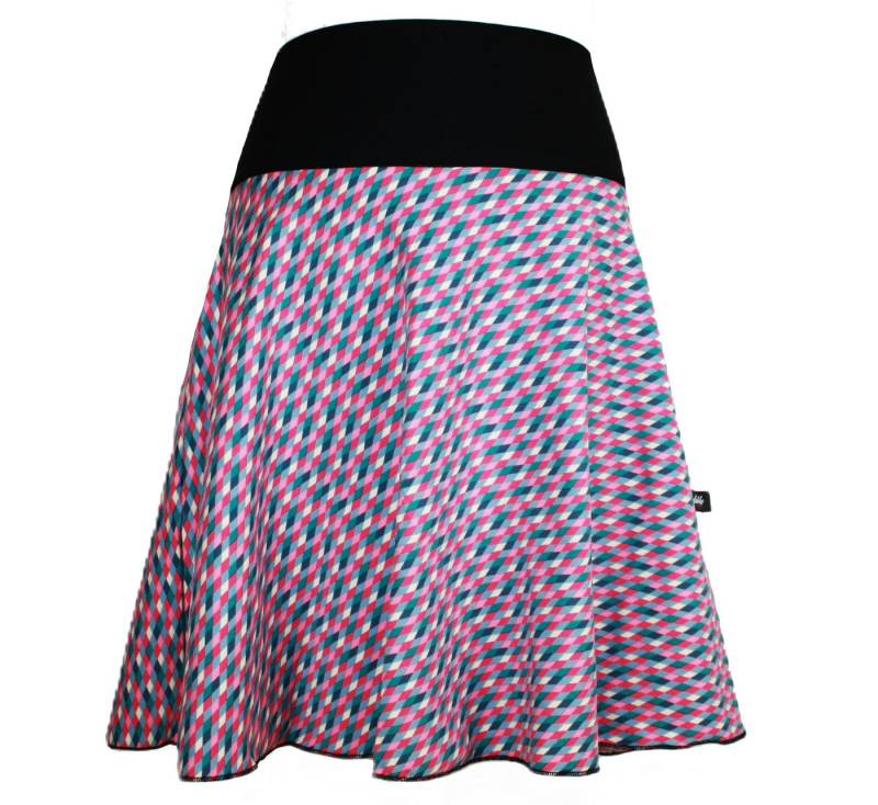 dunkle design Jerseyrock Baumwolle Grau Braun Mint Bunt 57cm elastischer Bund von dunkle design