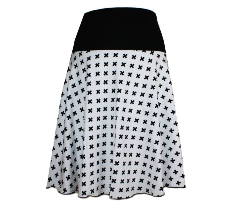 dunkle design Jerseyrock Baumwolle Grau Braun Mint Bunt 57cm elastischer Bund von dunkle design