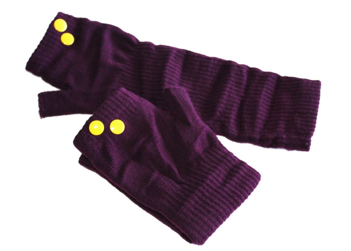 dunkle design Strickhandschuhe Fingerlos Farbwahl mit bunten Nieten von dunkle design