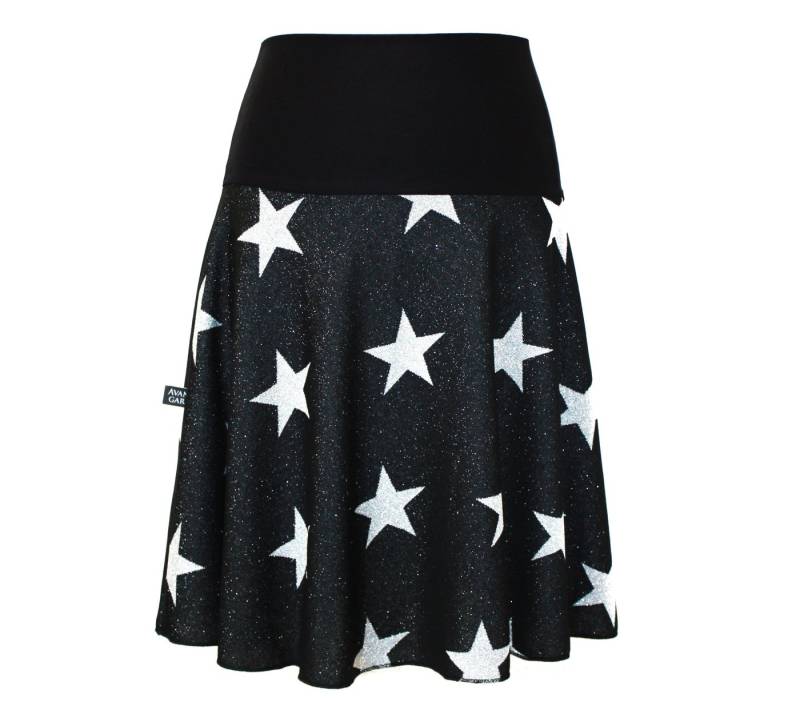 dunkle design Strickrock Schwarz Grau Blau Silber 57cm elastischer Bund von dunkle design