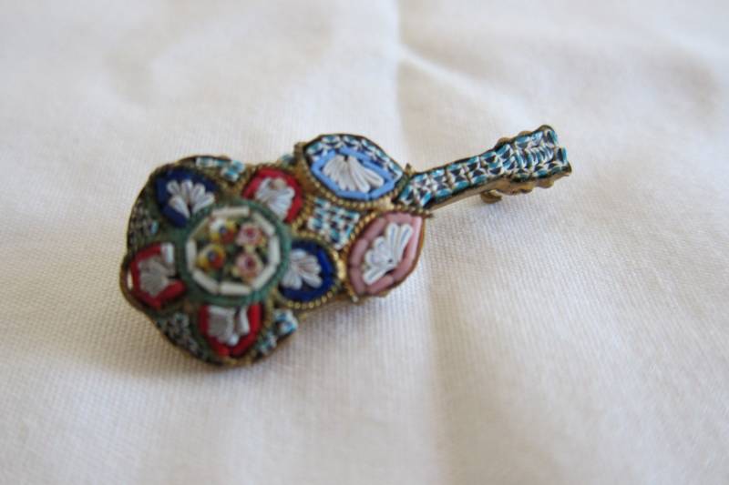 Vintage Mosaik Blau Violine Detaillierte Und Elegante Pin Brosche J1023 von duoartmusic