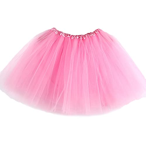 duoyif Tutu Rock Tüllrock Für Mädchen Damen Ballettrock Prinzessin Tutu Rock Kurz Tüll-Tutu-Rock 80er Jahre Tutu Rock Für Karneval Geburtstag Halloween Weihnachten Cosplay Strandparty 40cm (rosa) von duoyif