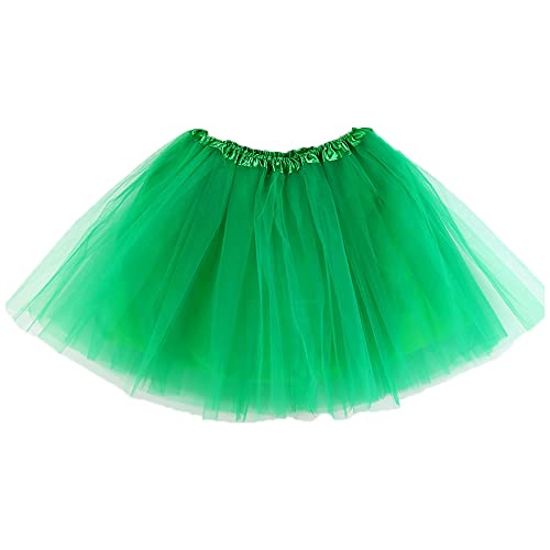 duoyif Tutu Rock Tüllrock Für Mädchen Damen Ballettrock Prinzessin Tutu Rock Kurz Tüll-Tutu-Rock 80er Jahre Tutu Rock Für Ostern St. Patricks Karneval Geburtstag Weihnachten Strandparty 40cm (Grün) von duoyif