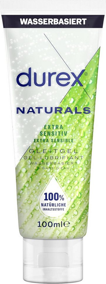 durex Gleitgel Naturals Extra Sensitiv 100 ml, 1-tlg., Dermatologisch getestet & pH-freundlich von durex