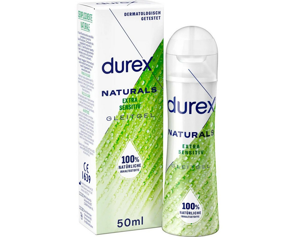 durex Gleitgel Naturals - Extra sensitiv, 1-tlg., 100% natürliche Inhaltsstoffe (50 ml) von durex