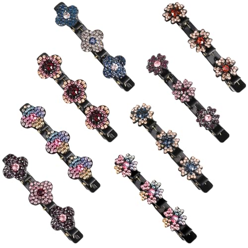 8 Stück Kristallsteinen Entenschnabel Haarspangen Set, Glänzend Geflochtene Haarspange Kolibri Haarspange Funkelnde Edelstein Haarnadel, Elegante Damen Haarspange mit Blumen Vierblättriges Kleeblatt 8 Stück Kristallsteinen Entenschnabel Haarspangen Set, Glänzend Geflochtene Haarspange Kolibri Haarspange Funkelnde Edelstein Haarnadel, Elegante Damen Haarspange mit Blumen Vierblättriges Kleeblatt von dusaniyali